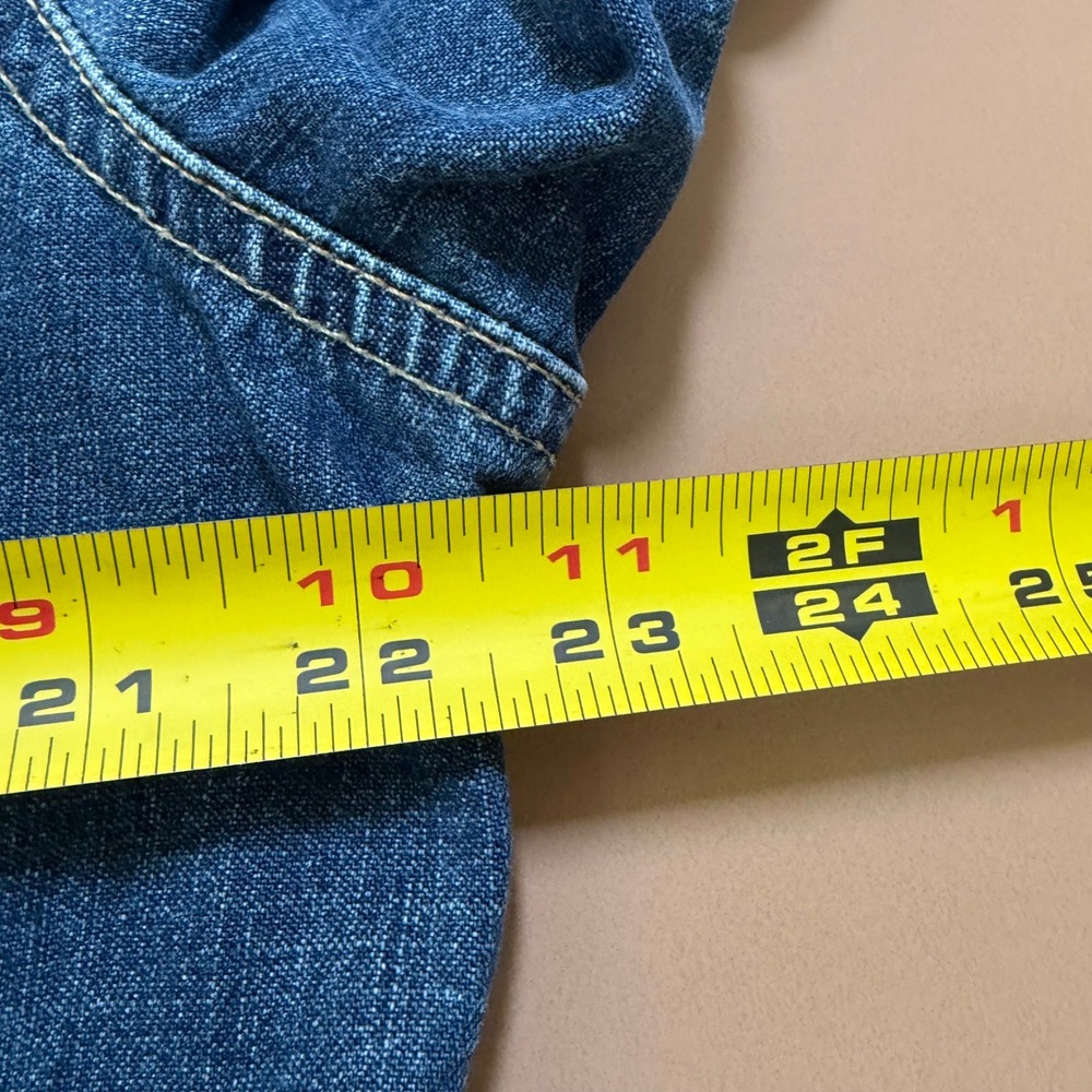 Lands End Womens XL 18-20 Denim Trucker Jacket Medium Wash Blue Cotton Classic - Picture 7 of 12